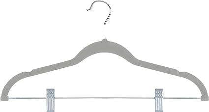 HYGRAD BUILT TO SURVIVE Pack of 12 Velvet Trousers Hangers Velvet Coat Hangers With Clips Velvet Hangers Wardrobe Clip Hangers Space Saving Hangers