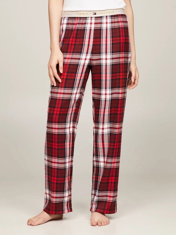 Tommy Hilfiger FLANNEL PANT Womens Pants Women Apparel Plaid Red