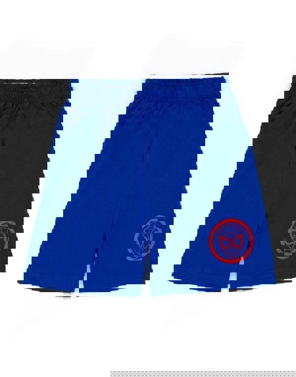 Disney Marvel BoysBlue Upside-Down Spider-Man Brand Name Print Short Sleeve Short Leg Pyjama Set