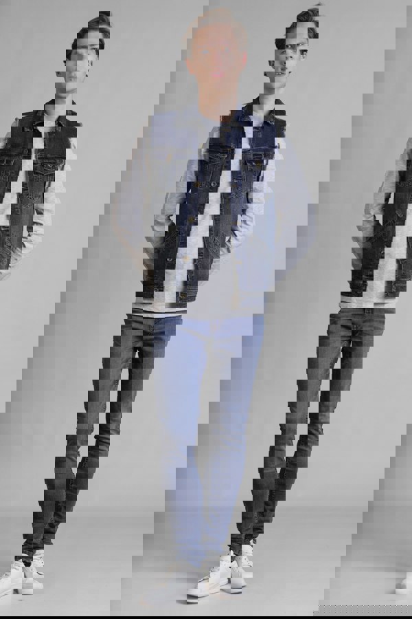 Men's Regular Fit Stretch Denim Sleeveless Jacket Navy Colour Enorsia UK