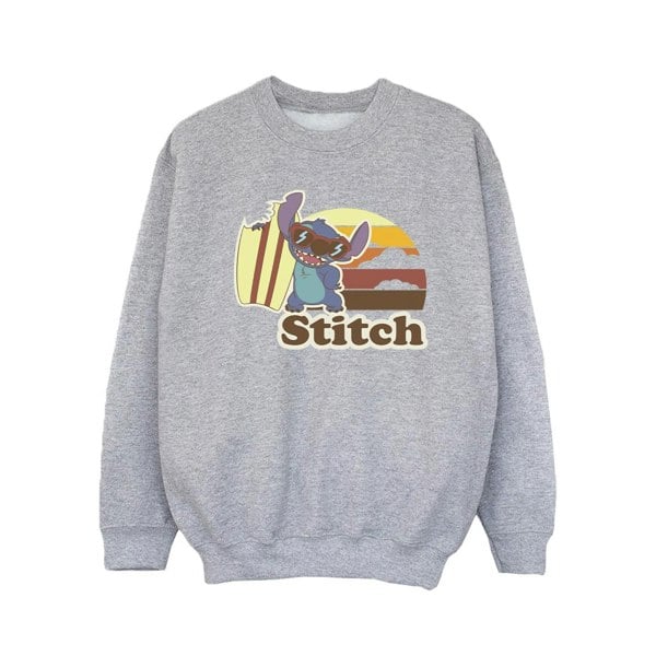 Disney Girls Lilo And Stitch Bitten Surfboard Sweatshirt - Sports Grey