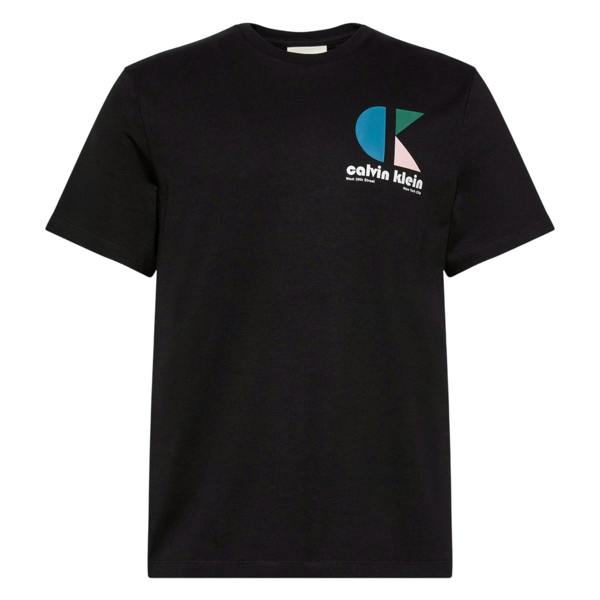 Calvin Klein Mens Logo Jersey Knit T-Shirt - Black - 