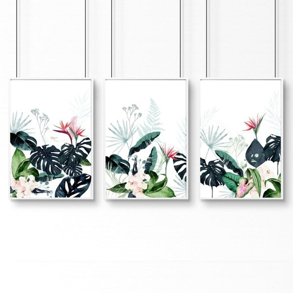 Artwork for offices | set of 3 Tropical wall art