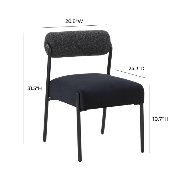 Furniture Edit Jolene Black Velvet Dining Chair - Set of 2