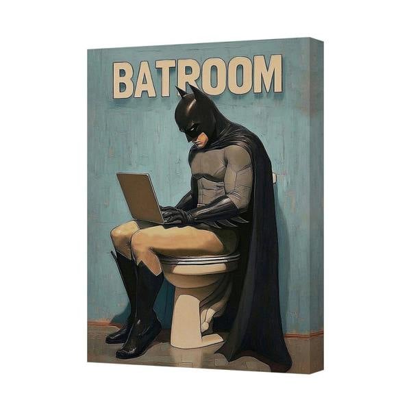 Benjamin Tate Design Batman Canvas Art Print On Stretched Canvas With Deep Wooden Frame UK Made