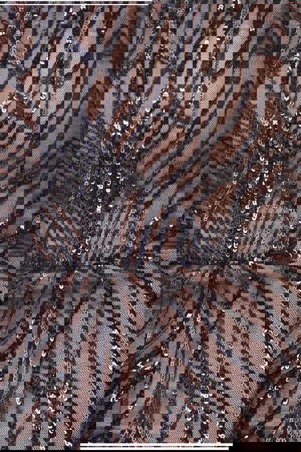 Long Sleeve Sequin Flame Maxi - Solid Black DR3486