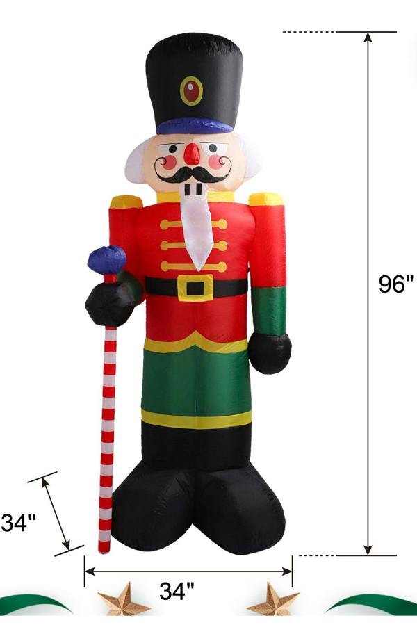 Groundlevel 2.4m LED Inflatable Nutcracker