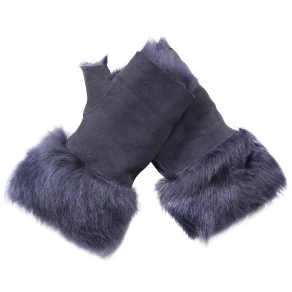Infinity Leather Women’s Suede Leather Shearling Lined Fingerless Gloves