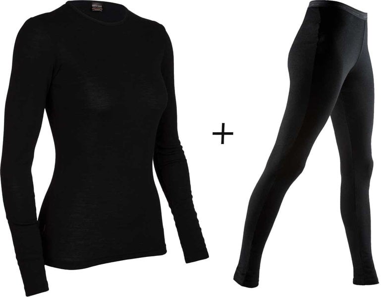 Icebreaker Women's Everyday 175 Long Sleeve Crew Top + Tights COMBO