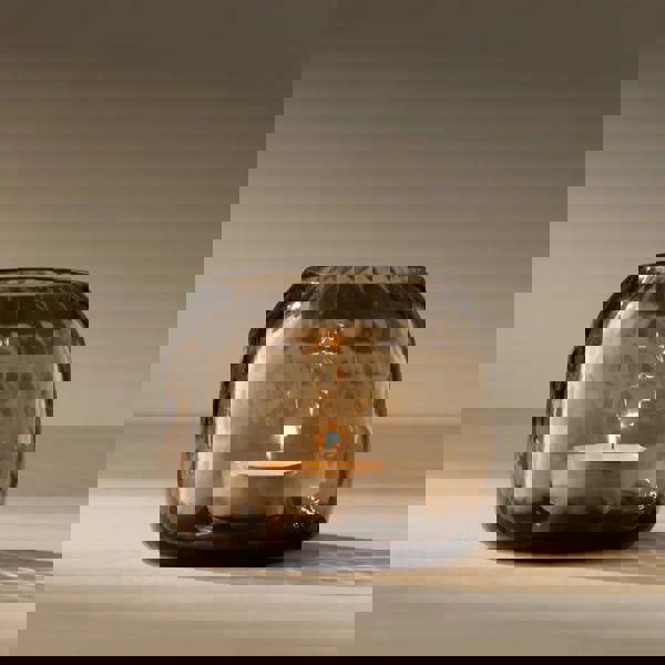 LSA Dapple Tealight Holder Vase 7cm Earth Brown