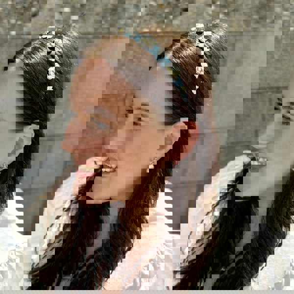 Dark Green Pearl Flower Slim Headband, Dark Green Pearl Headband, Pearl Slim Headband, Pearl Flower Headband, Statement Pearl Headband, Dark Green Thin Headband, Slim Pearl Headband