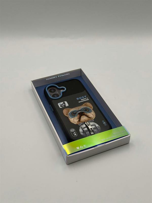 Nimmy Friends Nimmy Cool & Cute 2.0 Little Rich Tycoon Dog Case with MagSafe for iPhone 17 6.3" Black Blue - N-KMLL-IP17-01