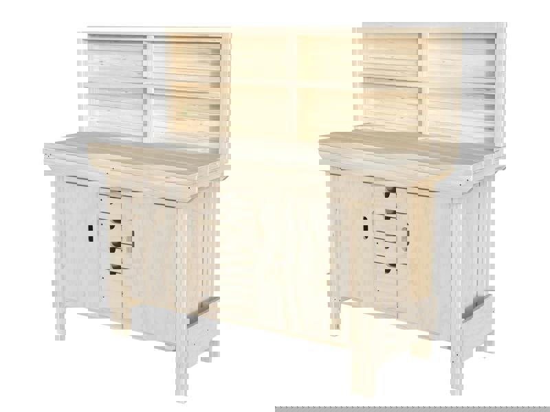 Acorn Heavy-Duty Cupboard Workbench (V.6) – Sturdy Wooden Workbench with Two Cupboards, One on Each side, Multiple Drawers, and Optional Back Panel or Pegboard, Ideal for Garages, Workshops, and Sheds