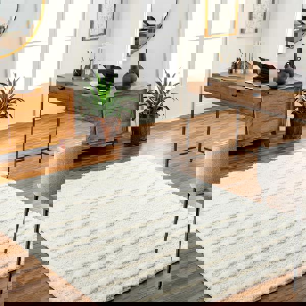 Livabliss Rodos-Modern Beige White Soft Plush Pile Rug