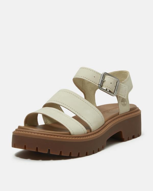 Timberland Stone Street Backstrap Nubuck Womens Sandals - Light Beige | CHO | Designer Womens Flat Sandals