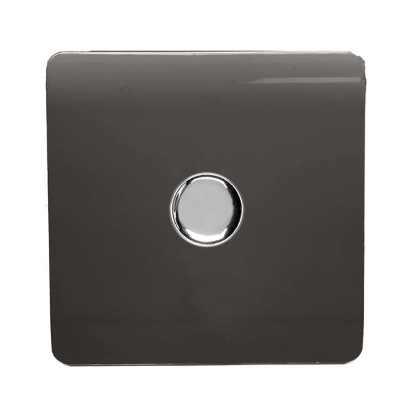 Trendi 1 Gang 2 Way 150w LED Dimmer Screwless 10 Amp Wall Light Switch in Dark Mocha Brown - ART-LDM150WDB