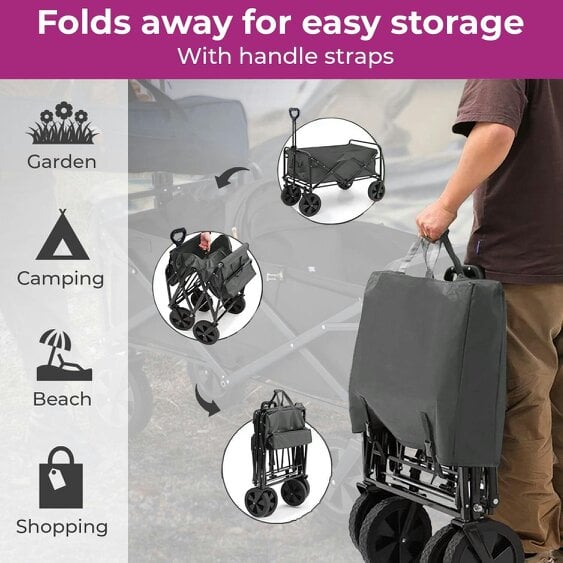 Neo Foldable Collapsible Garden Festival Cart - Grey