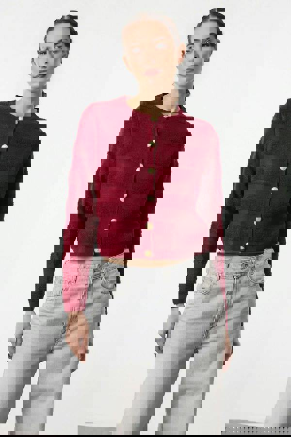 WOVCOR Crew Neck Knit Cardigan