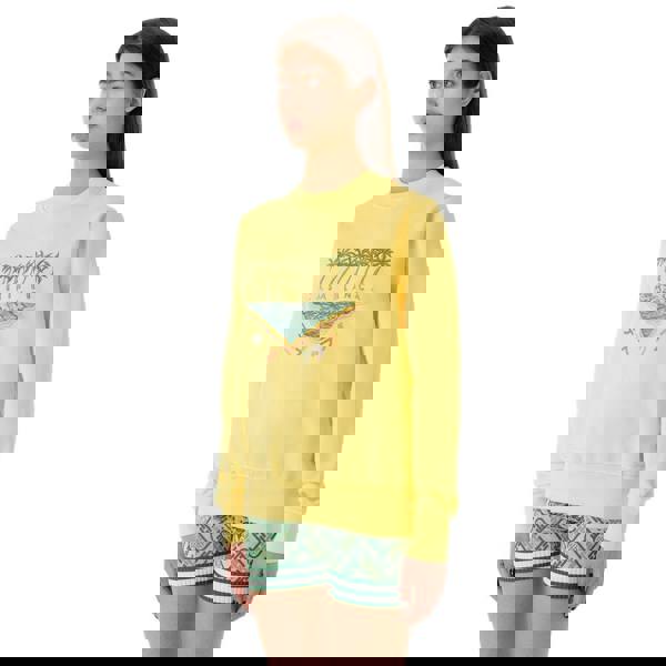 Casablanca Embroidered Sweatshirt Enoshima Beach Yellow Sweatshirt