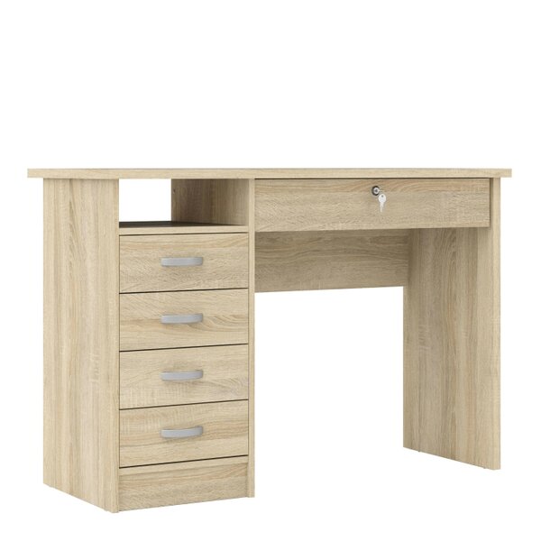Wyld Haus Billabong Natural Oak Wood Office Desk 5 Drawers