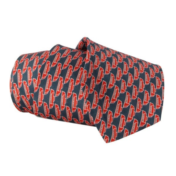 Dunhill luxurious mulberry silk tie in a Duke Lock print