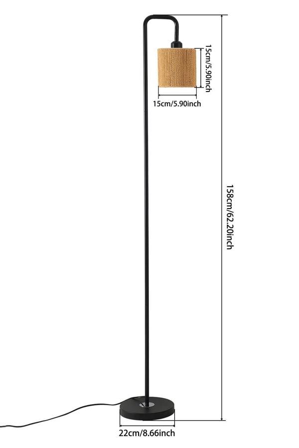 Living and Home Modern Cylindrical Rope Floor Lamp