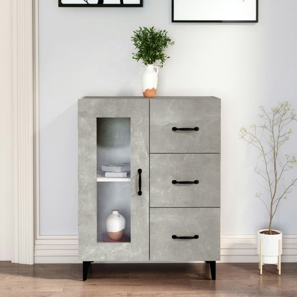 Berkfield Sideboard Concrete Grey 69.5x34x90 cm Engineered Wood
