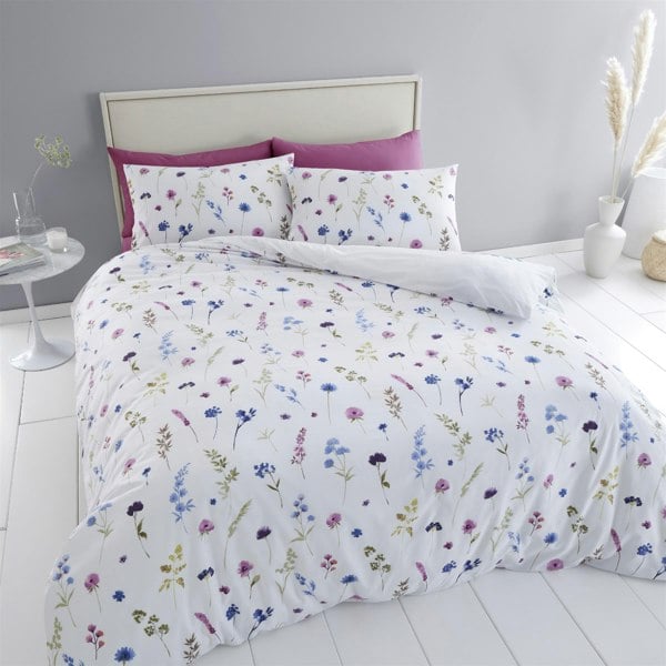 Catherine Lansfield Countryside Floral White Duvet Cover Set