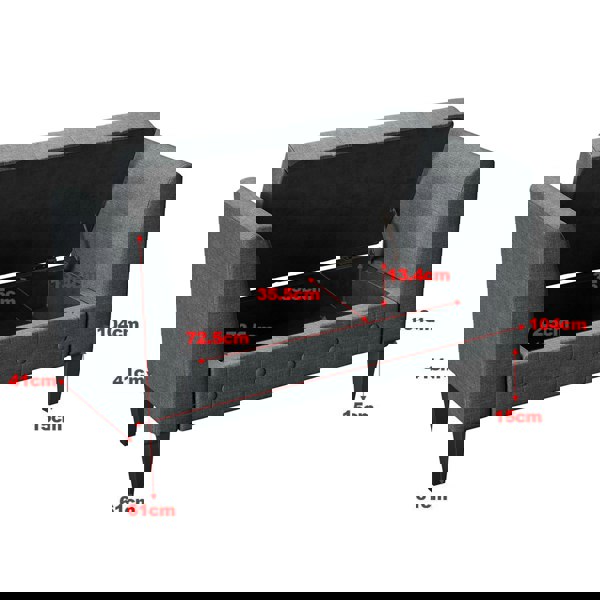 Living and Home Linen Storage Bed End Bench Ottoman Chaise Pouffe Stool