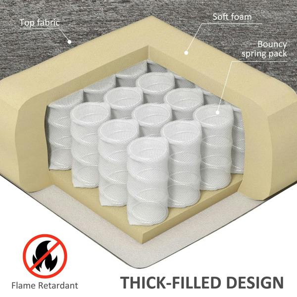 Chair cushion interior with thick foam layers and soft bouncy spring support
