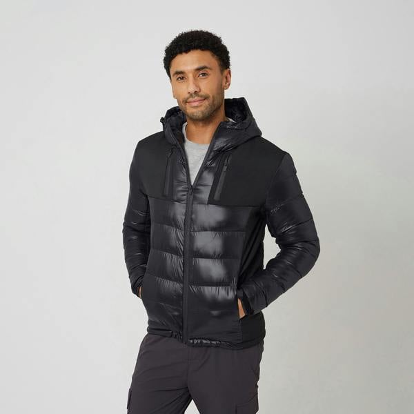 Brave Soul Black Hooded Quilted Jacket - Black Image 1