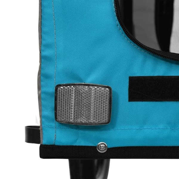 Berkfield Dog Bike Trailer Blue and Grey Oxford Fabric and Iron
