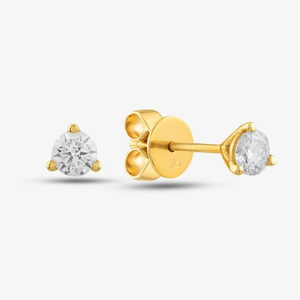 T. H. Baker 14ct Yellow Gold 0.40ct Brilliant Cut Diamond Stud Earrings EC39106KY14DD (X2)