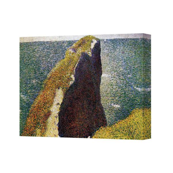 Benjamin Tate Design Coastal Cliff Seascape Canvas Print Wall Art In Pointillist Style