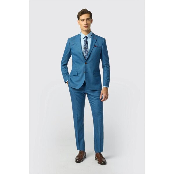 Antique Rogue Slim Fit Blake Blue Texture Jacket