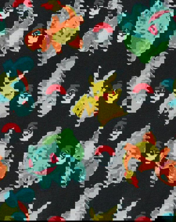 Pokemon Boys Black Starters Sublimation Short Sleeved T-Shirt