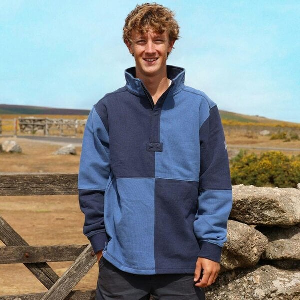 Lazy Jacks LJ720  - Men's Quartered Sweatshirt - Storm/Marine