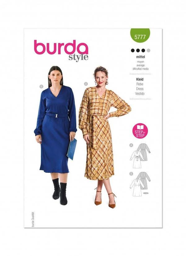 Burda Sewing Pattern 5777 Dresses For Women, 10-20 (36-46) - Intermediate