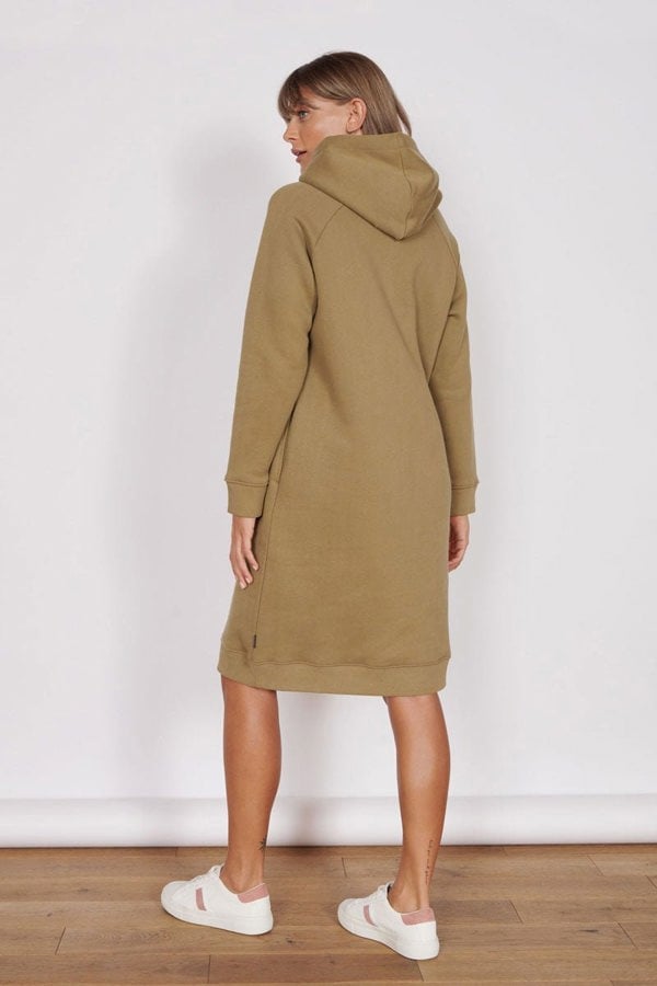 Jeetly.comPetite Adrienne Khaki Longline Sweater DressLoungewear