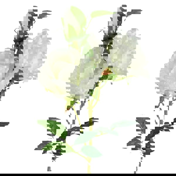 Leaf Pack of 6 x 80cm Artificial White Rose Stem - 18 flowers