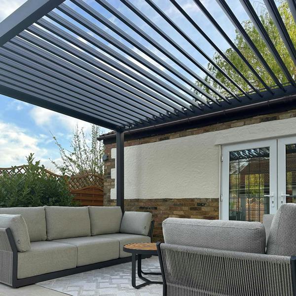 Ocean Designs Tivoli E-LED 4m x 3m Grey Frame Free Standing Pergola