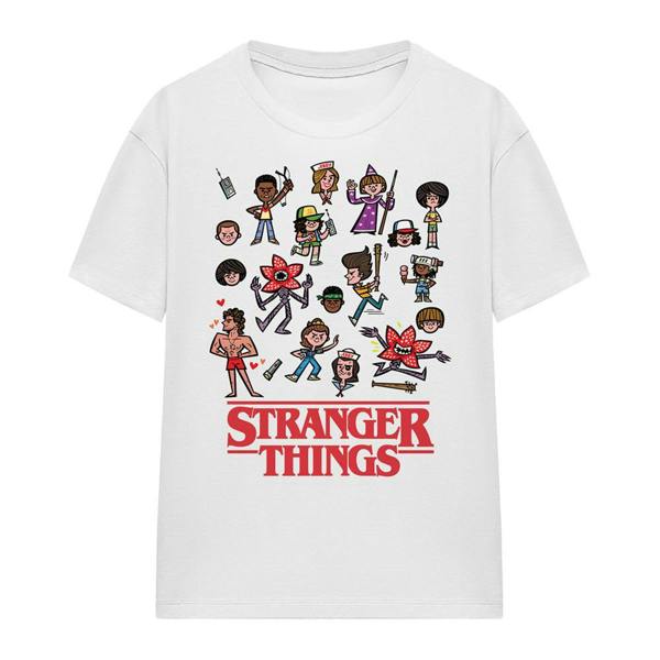 Stranger Things Womens/Ladies Cartoon Character T-Shirt - Black