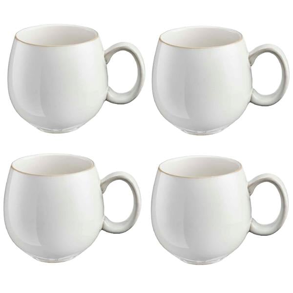 Cooks Professional Set of 4 Nordic Stoneware Mugs | 490ml | White