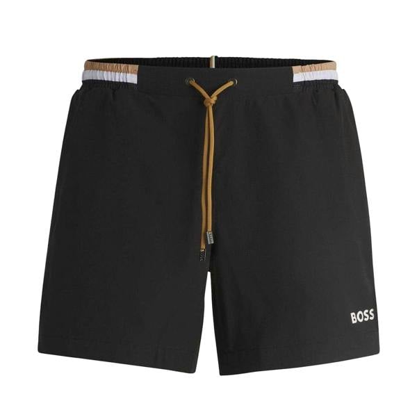 Boss Mens Logo Swimming Swim Shorts - Black - 