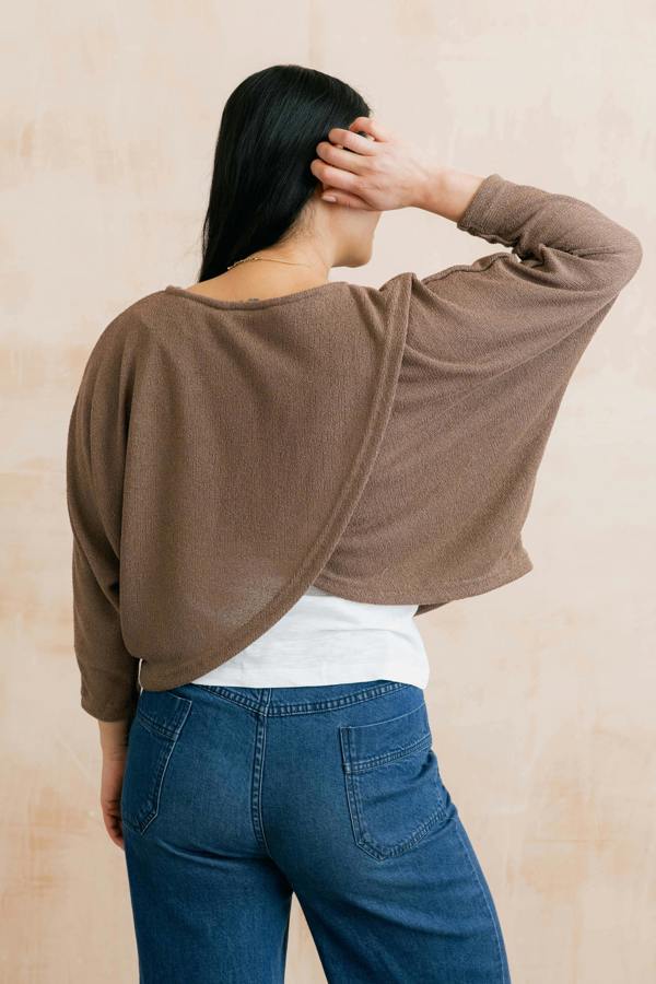 Lily & Me Penny Batwing Crossover Jumper Mocha