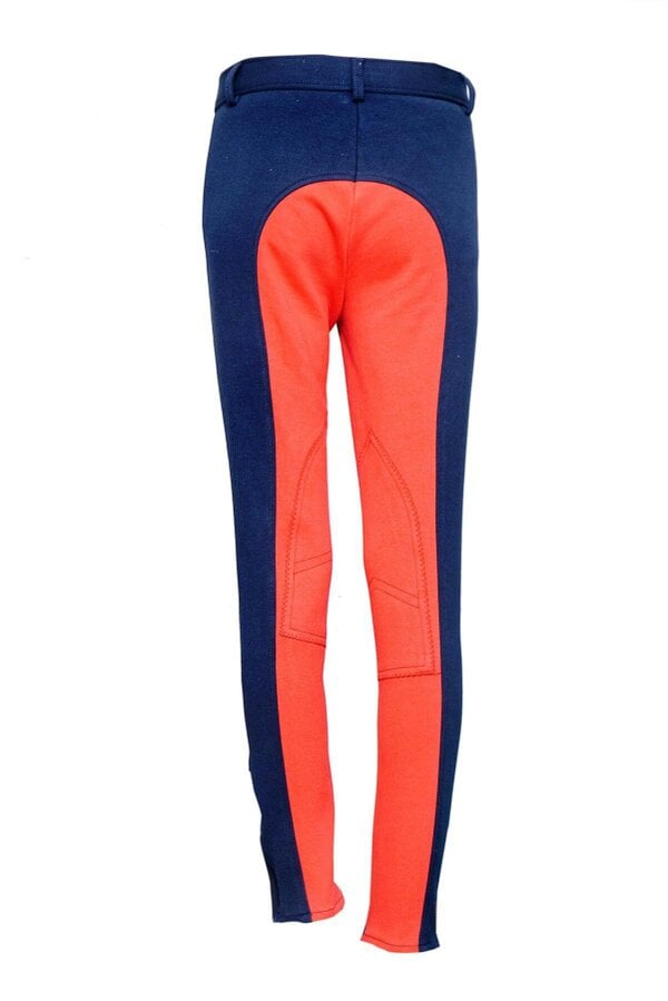 eQuitack Women's Stretchy Self Seat Horse Riding Jodhpurs Navy/Red