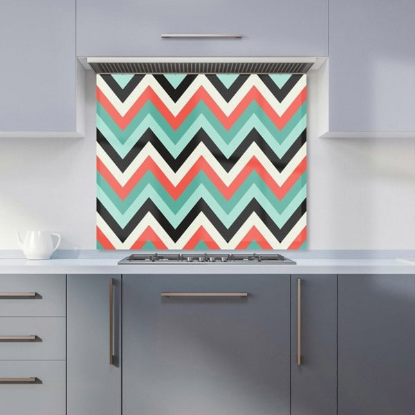 Warren Reed - Designer Geometric Colored Chevron Pattern Kitchen Splashback