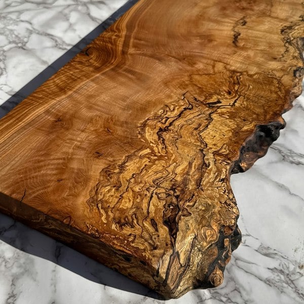 Giraffes & Craftz RARE Live Edge Ash Chopping Board - Unique Large Spalted Ash Cutting Board