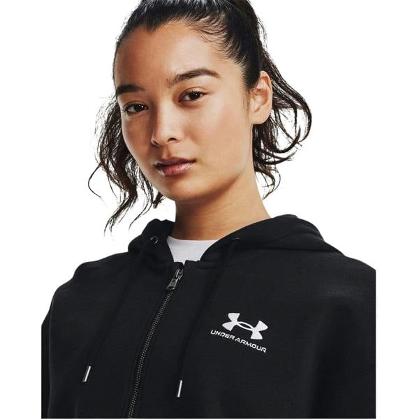 Under Armour Womens/Ladies Essential Drop Sleeve Full Zip Hoodie - Black - 