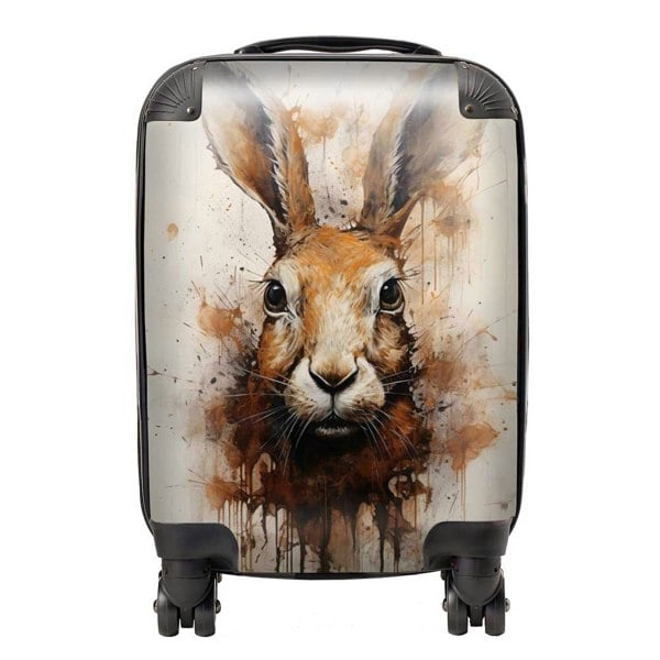 Warren Reed Watercolour Hare Face Suitcase